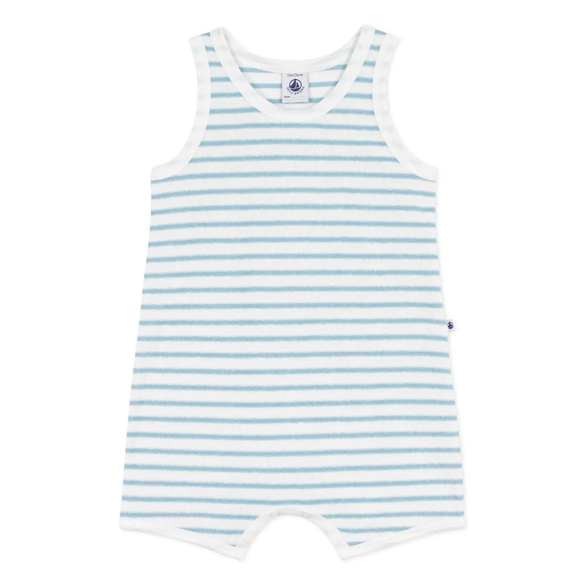 Petit Bateau - Striped Towel Romper | Blue