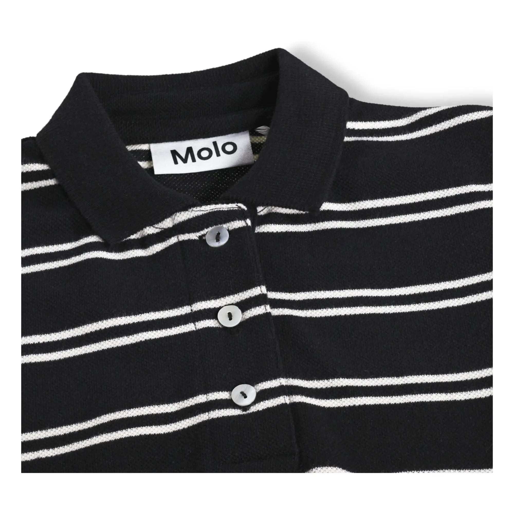 Molo - Raki Striped Organic Cotton Polo Shirt | Black