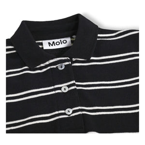 Molo - Raki Striped Organic Cotton Polo Shirt | Black
