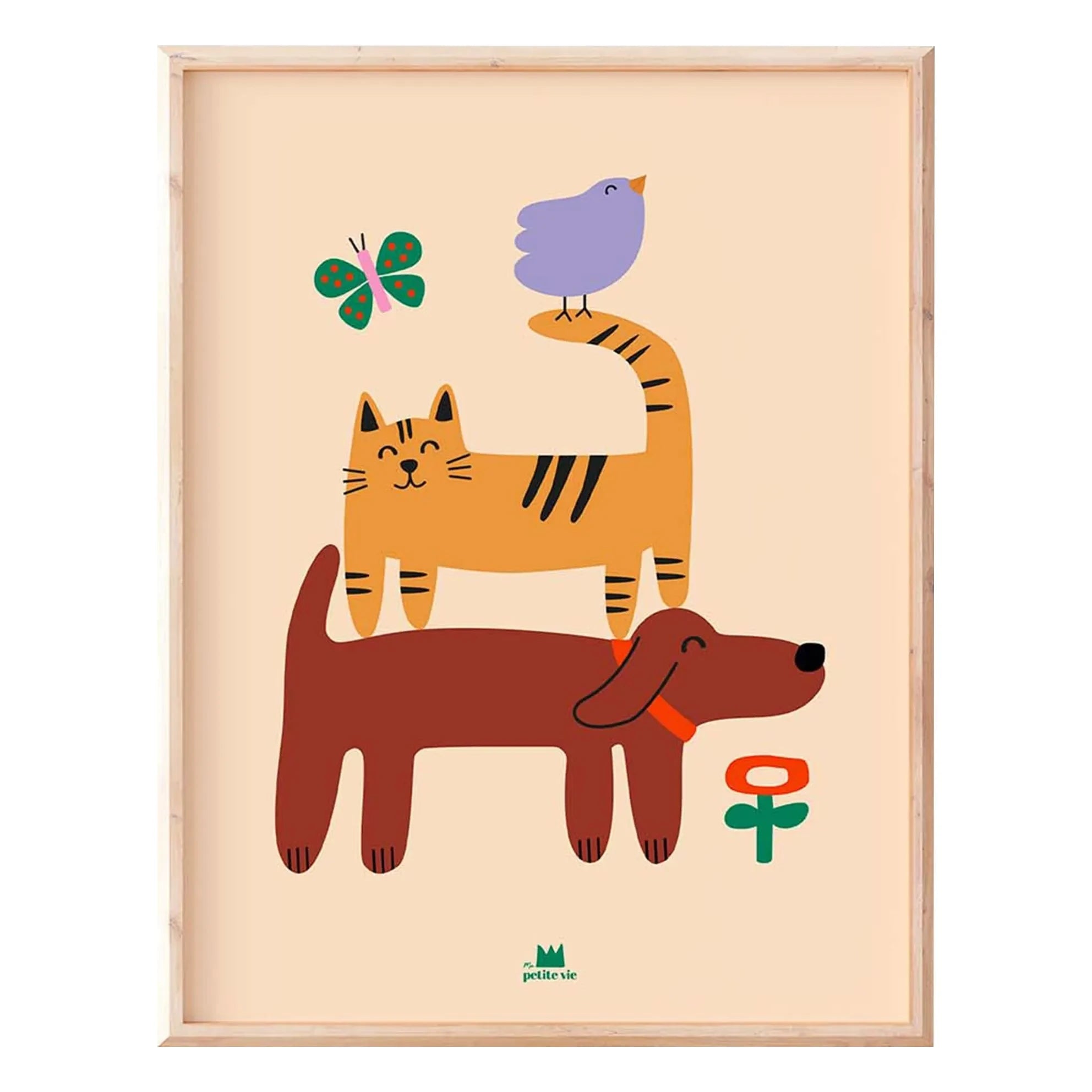 Ma petite vie - Dog, Cat, and Bird Poster | Sand