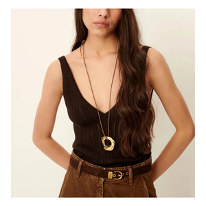 Sessùn - Attita Cotton Tank Top | Brown
