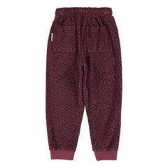 Piupiuchick - Organic Cotton Leopard Pattern Terry Jogger | Aubergine