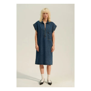 BELLEPIECE - Zafra Denim Elbise | Koyu Mavi