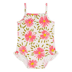 Petit Bateau - Floral Print Baby Swimsuit | White