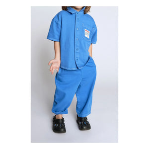 American Vintage - Pusway Organic Cotton Drawstring Denim Trousers | Blue