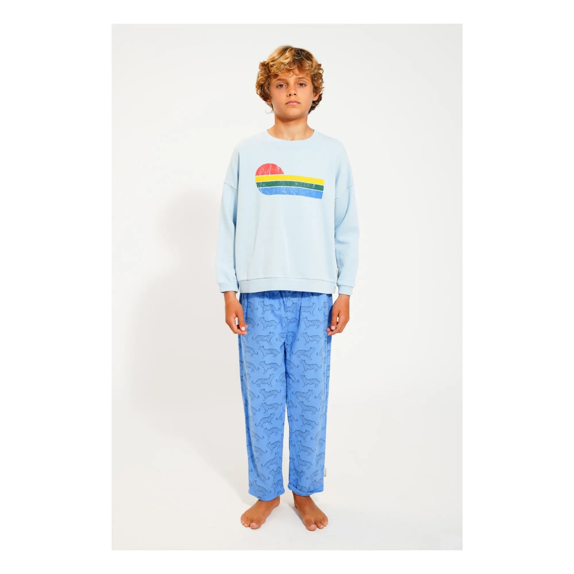 Piupiuchick - Eighties organic cotton sweatshirt | Light Blue
