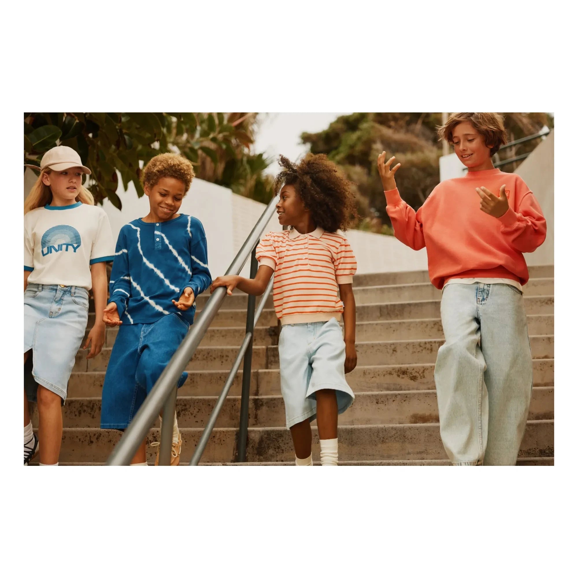 Molo - Raki Striped Organic Cotton Polo Shirt | Light Pink