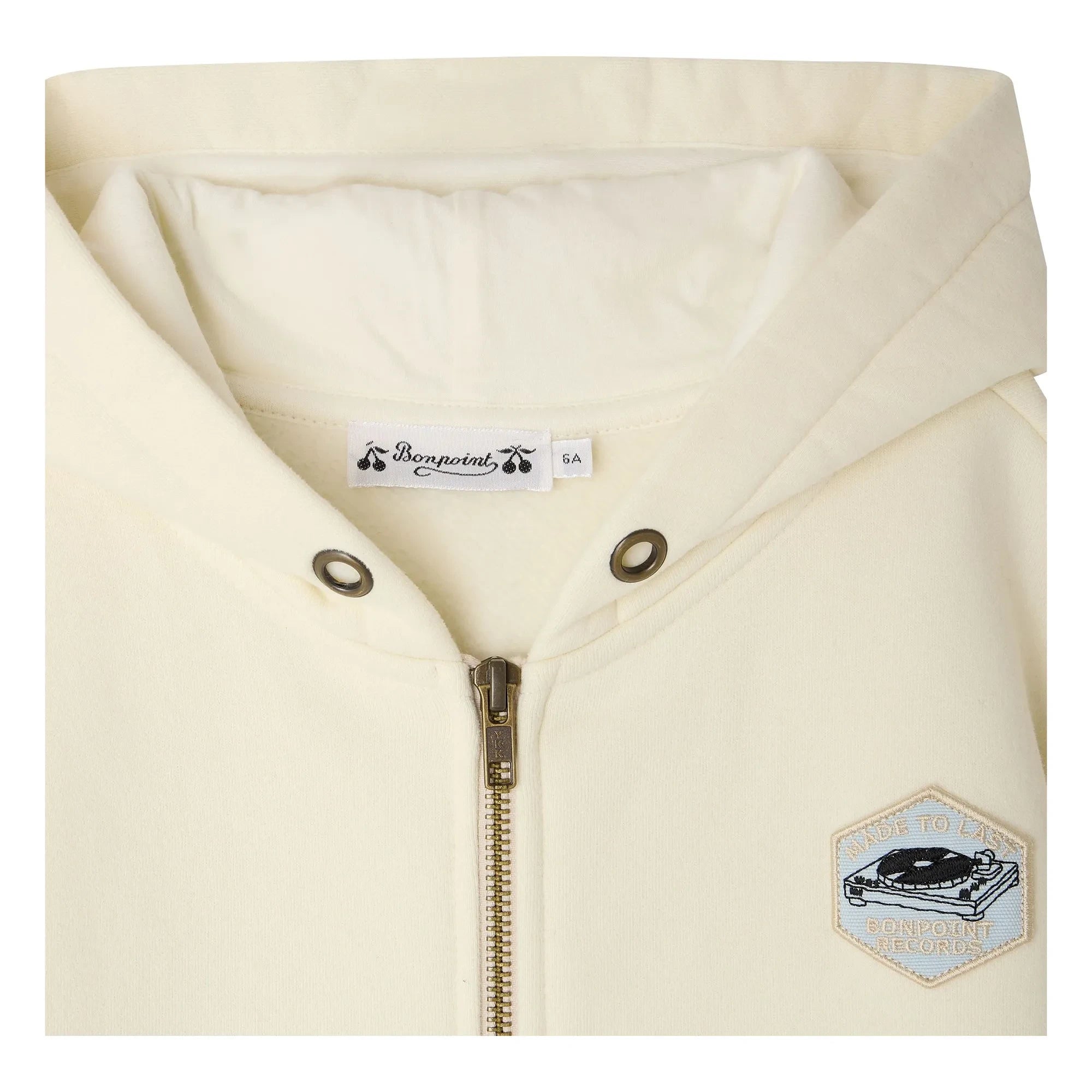 Bonpoint - Elroy Ecusson Kapüşonlu Sweatshirt Organik Pamuk | Ekru