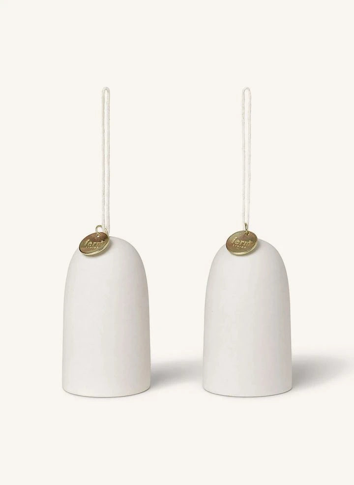 Ferm Living - Ceramic Christmas Bells - Set of 2 | White