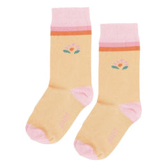 Jenest - Floral Organic Cotton Socks | Apricot