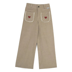 Mipounet - Géraldine Hearts Kadife Pantolon | Bej