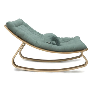 Charlie Crane - Levo Walnut Baby Rocking Chair | Storm Blue