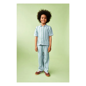 FUB - Striped Shirt Extra Thin Mesh Organic Cotton | Light Blue