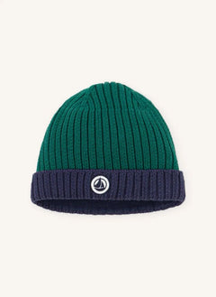 Petit Bateau - Two-tone organic cotton baby hat | Green