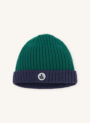 Petit Bateau - Two-tone organic cotton baby hat | Green