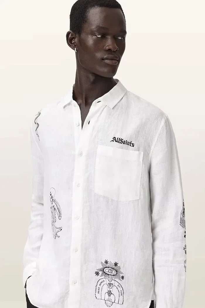 AllSaints erkek keten gömlek TERROR