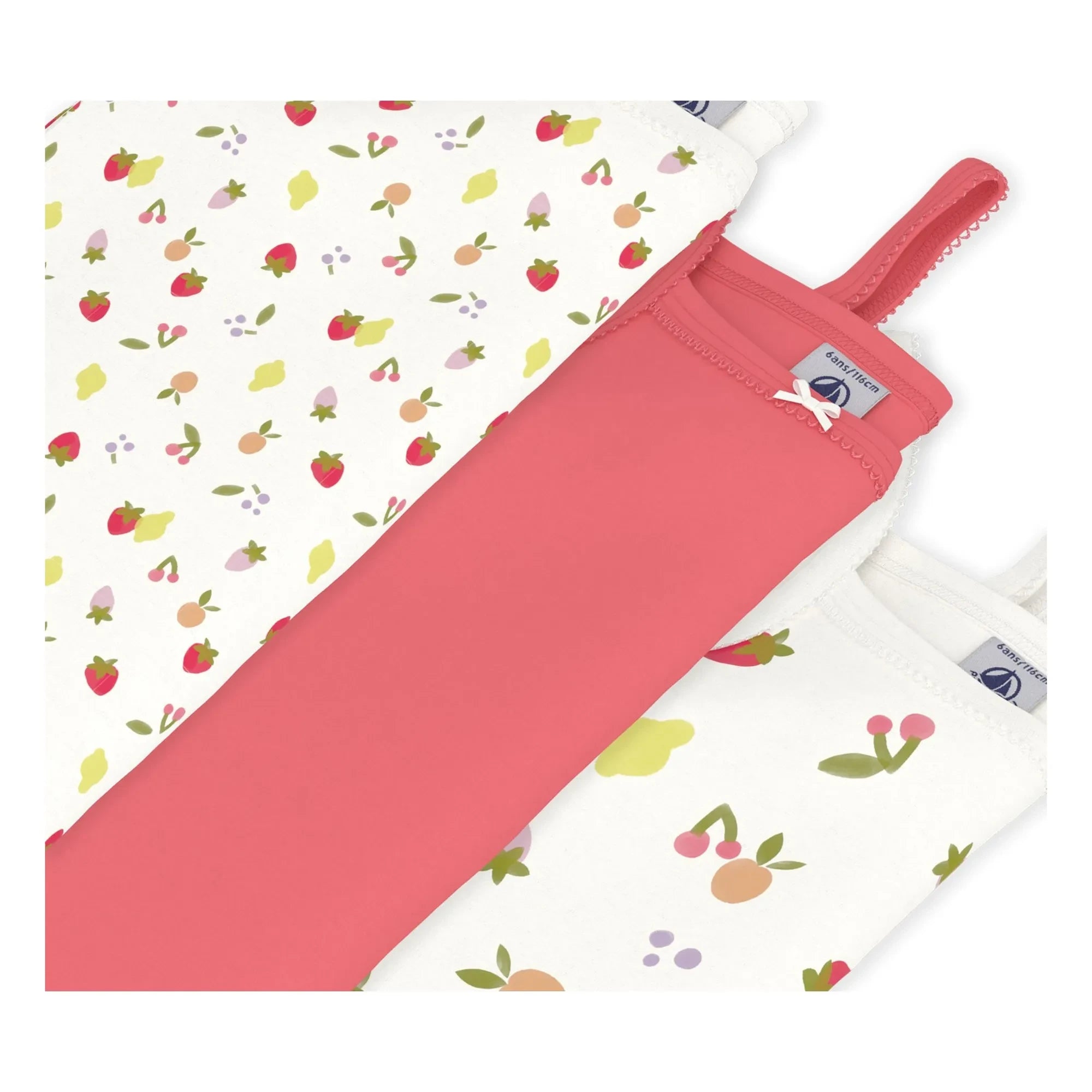 Petit Bateau - Pack of 3 Fruit-Print Tank Tops | White