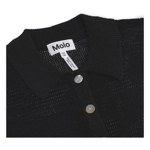Molo - Guida organik pamuk polo yaka hırka | Siyah