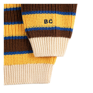 Bobo Choses - Striped Organic Cotton Cardigan | Yellow