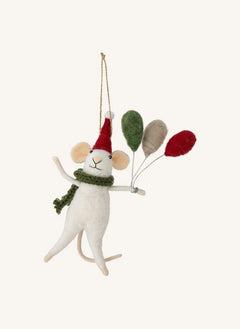 Bloomingville - Peo Mouse Christmas Ornament | White