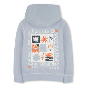 Zadig & Voltaire - Make More Art Zip-up Sweatshirt | Light Blue
