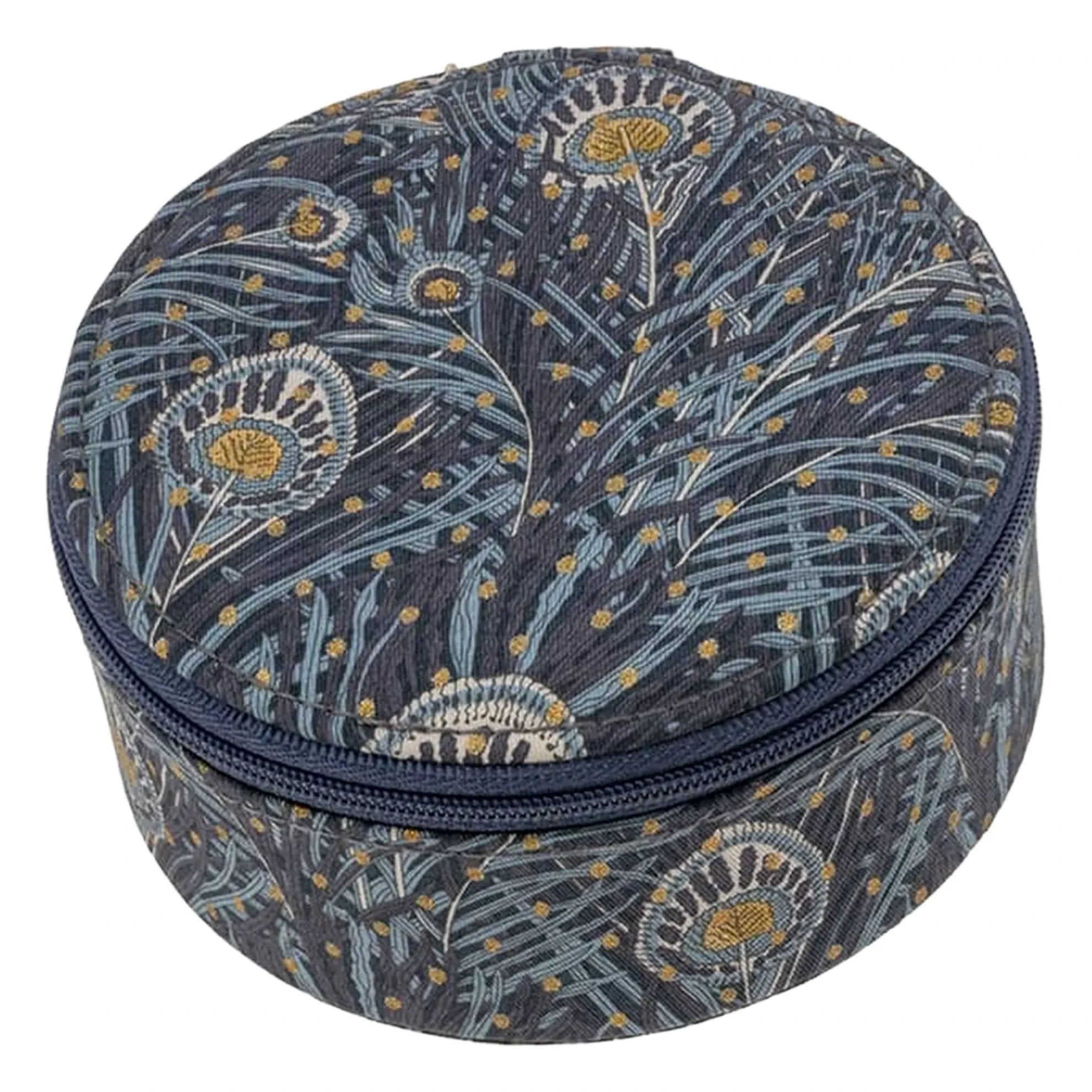 Bon Dep - Round Jewelry Box MW Liberty Queen Hera Spot | Navy Blue