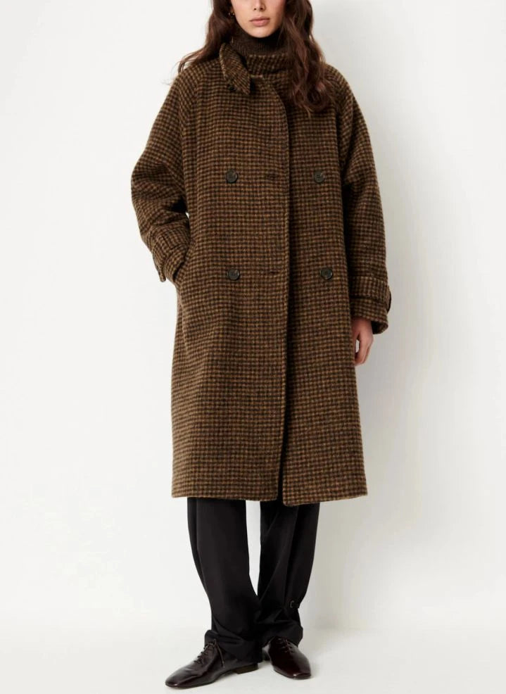 Sessùn - Bleechecks Wool Coat | Taupe brown