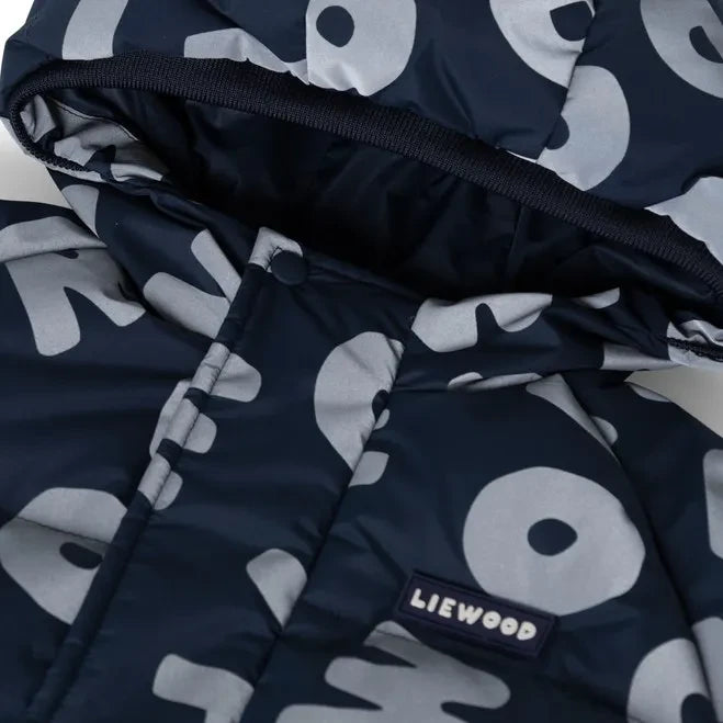Liewood - Adelina Reflective Down Jacket Made from Recycled Fibers | Navy
