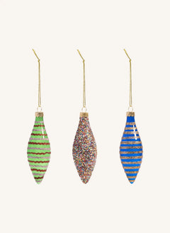 &Klevering - 3-piece glass Christmas ornaments
