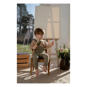 Silly Silas - Organic Cotton Striped Tights | Heather Green