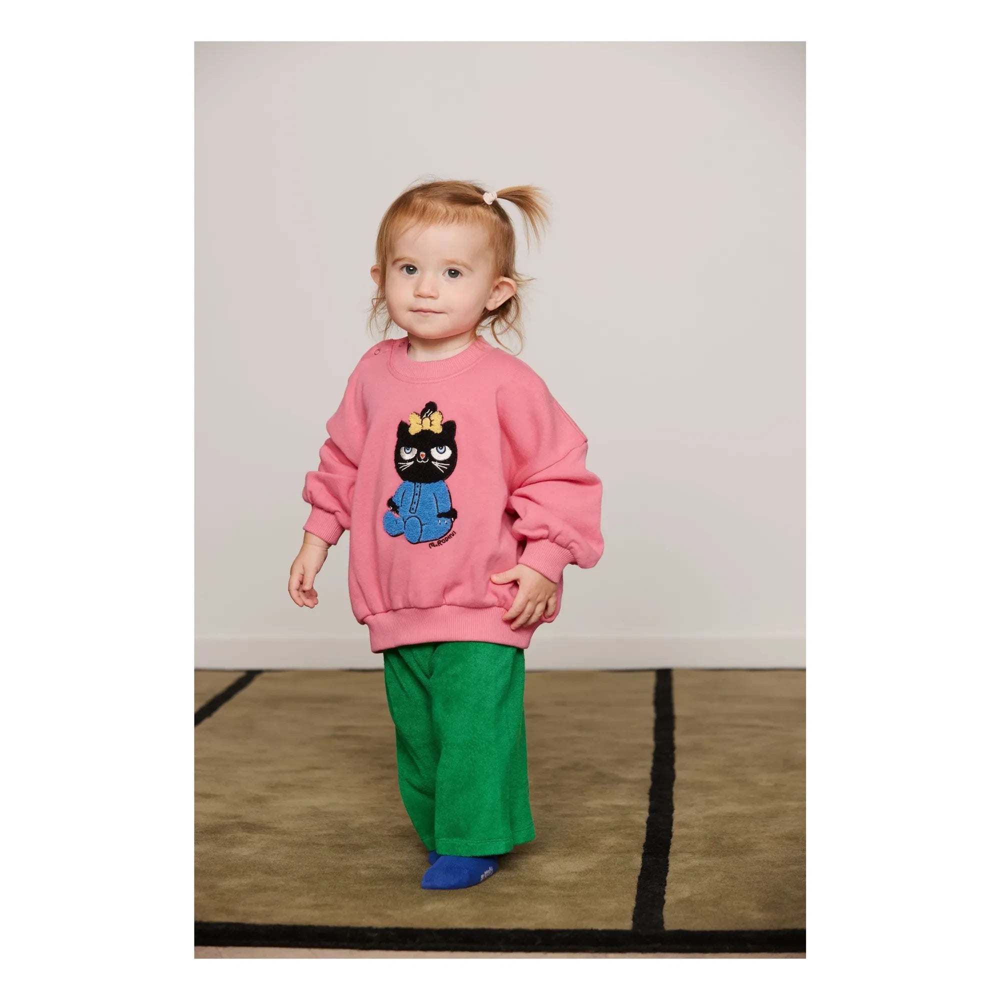 Mini Rodini - Organic cotton terry Ping Pong joggers | Green