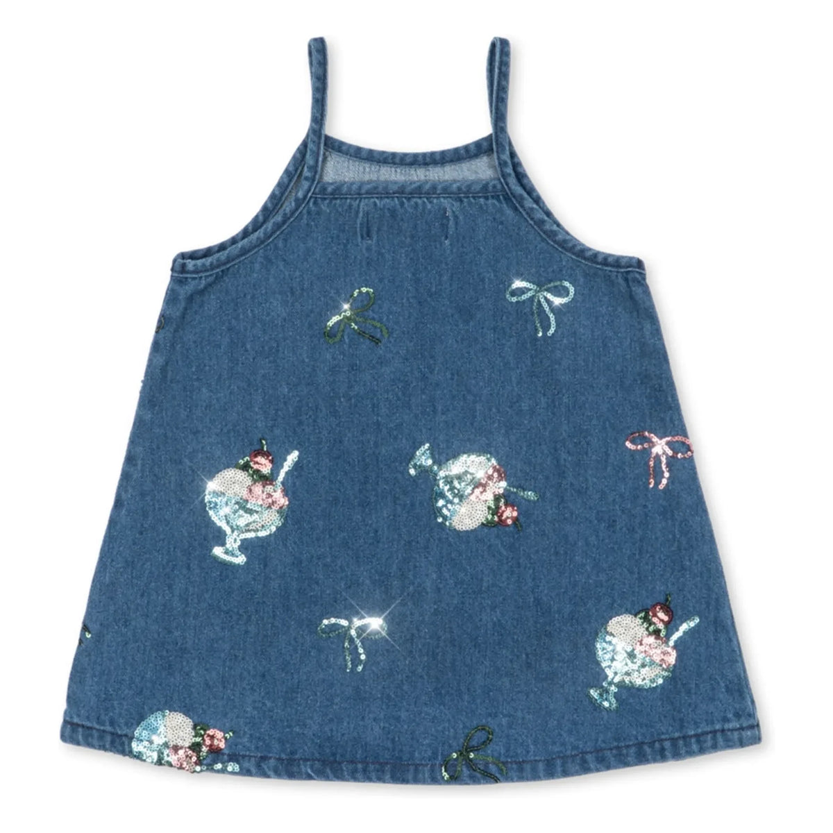 Konges Sløjd - Sequin Puffed Denim Dress Magot Glaces Organic Cotton | Blue