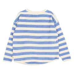 Búho - Striped Organic Cotton Sweatshirt | Light Blue