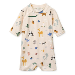 Liewood - Thor Animal UV Protection Swimsuit Recycled Fibers | Beige