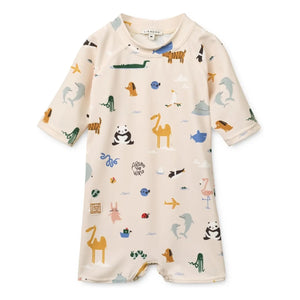 Liewood - Thor Animal UV Protection Swimsuit Recycled Fibers | Beige