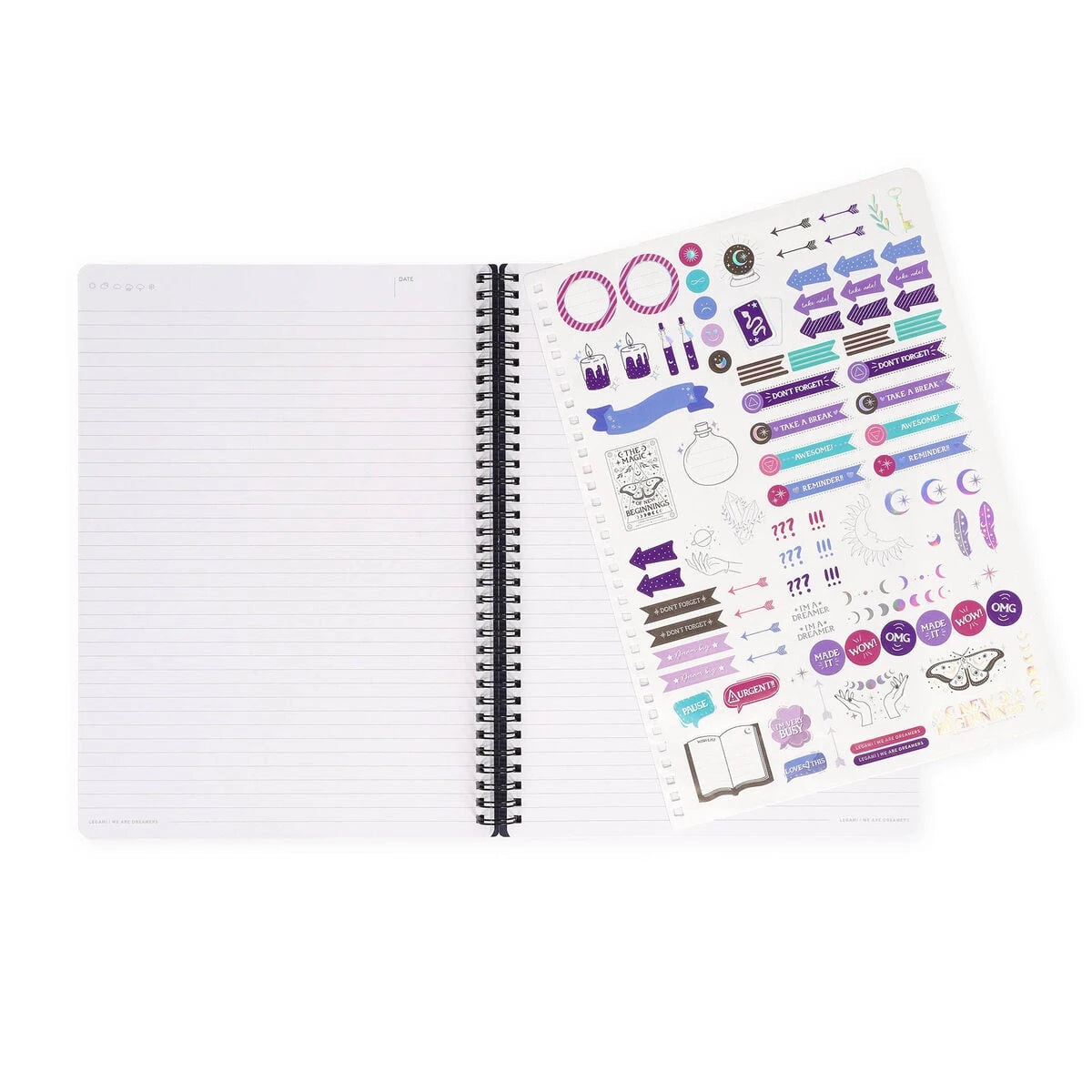 Legami - A4 Lined Defter ile Illustrated Hard Kılıf - Moth - Jotter - Spiral-Bound