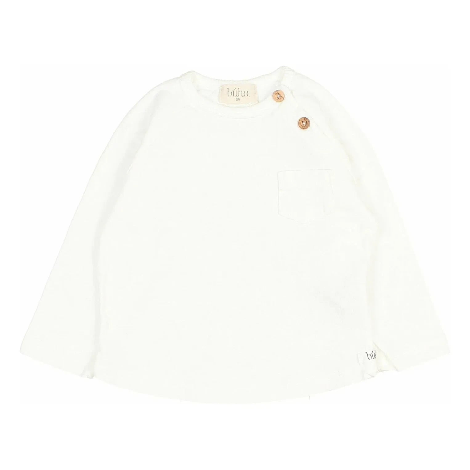 Búho - Long Sleeve Linen T-Shirt | White