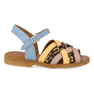 Angulus - Leopard Knitted Sandals | Light Blue