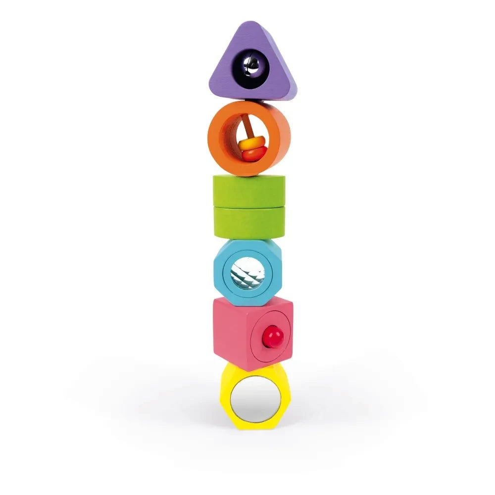 Janod - Set of 6 Sensory Wooden Blocks