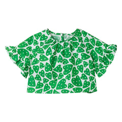 Fabula - Heart Crop Blouse | Green