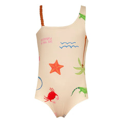 Pepita & Me - Marea Beach Asymmetric Swimsuit | Ecru
