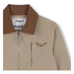 Zadig & Voltaire - Contrast Collar Work Jacket | Beige