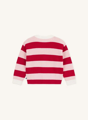 Petit Bateau - Yün Çizgili Hırka | Pembe
