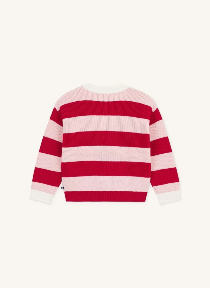Petit Bateau - Yün Çizgili Hırka | Pembe