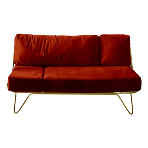 Honoré - Croisette Sofa - Epoxy Matte Gold Frame, Velvet | Brick Red