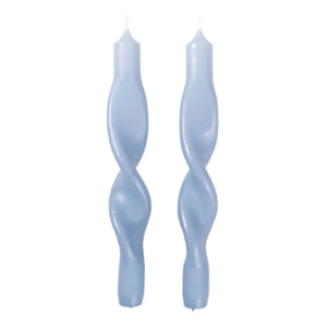 Broste Copenhagen - Twisted Candles - Set of 2 | Light Blue