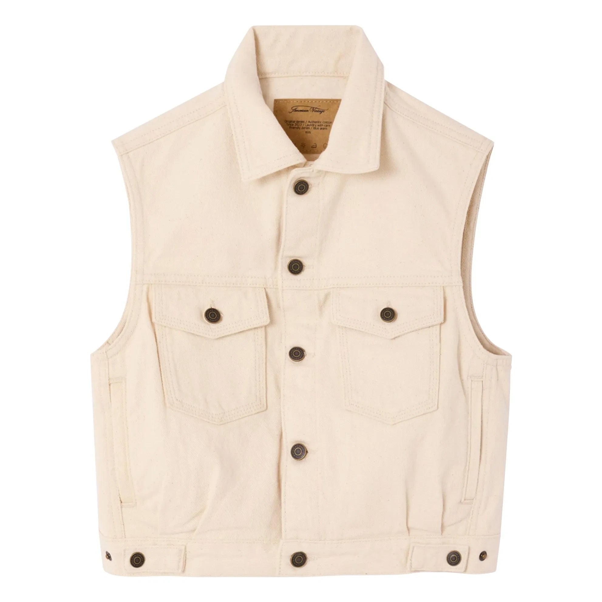 American Vintage - Snopdog Sleeveless Denim Jacket | Ecru