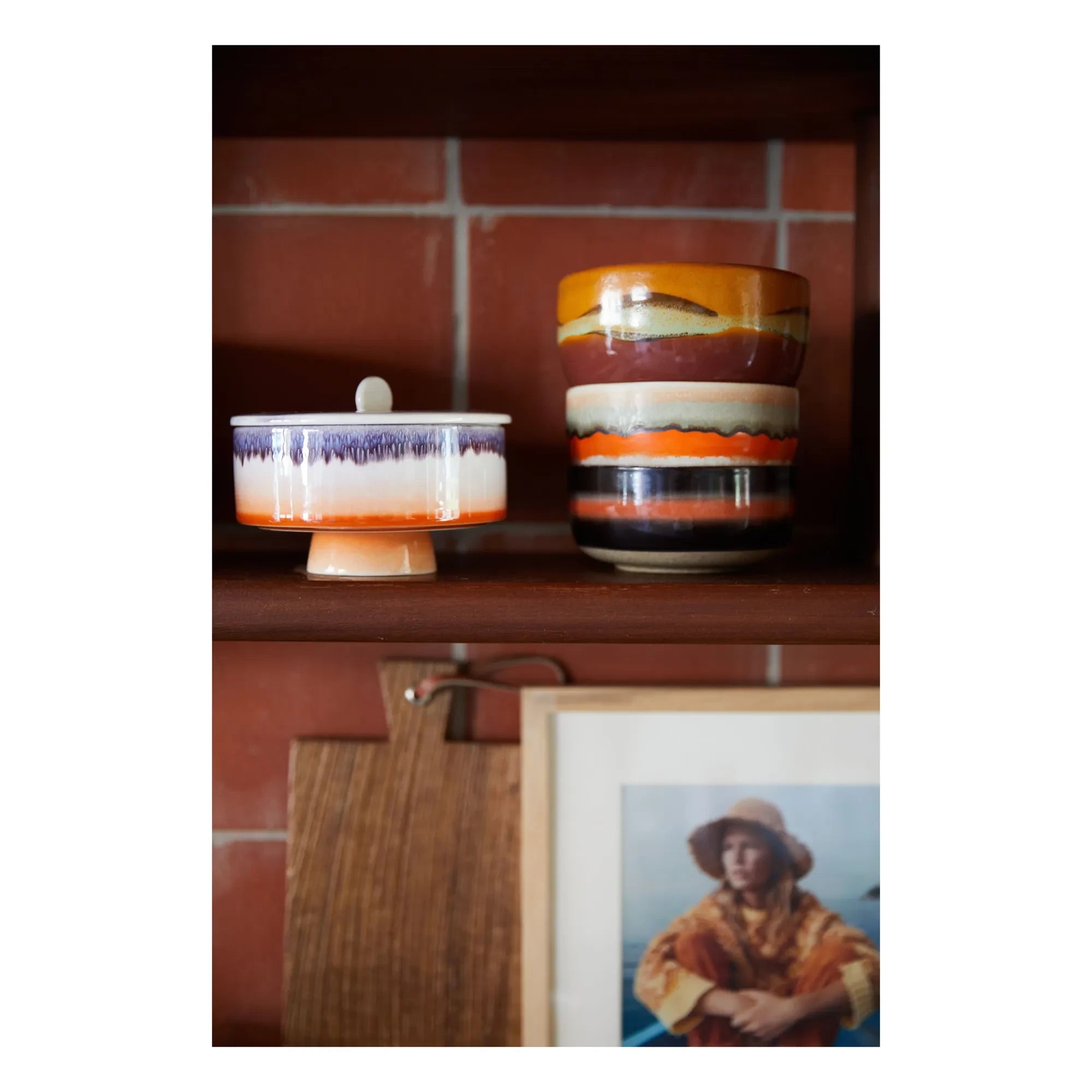 HKliving - Stoneware kase | Turuncu
