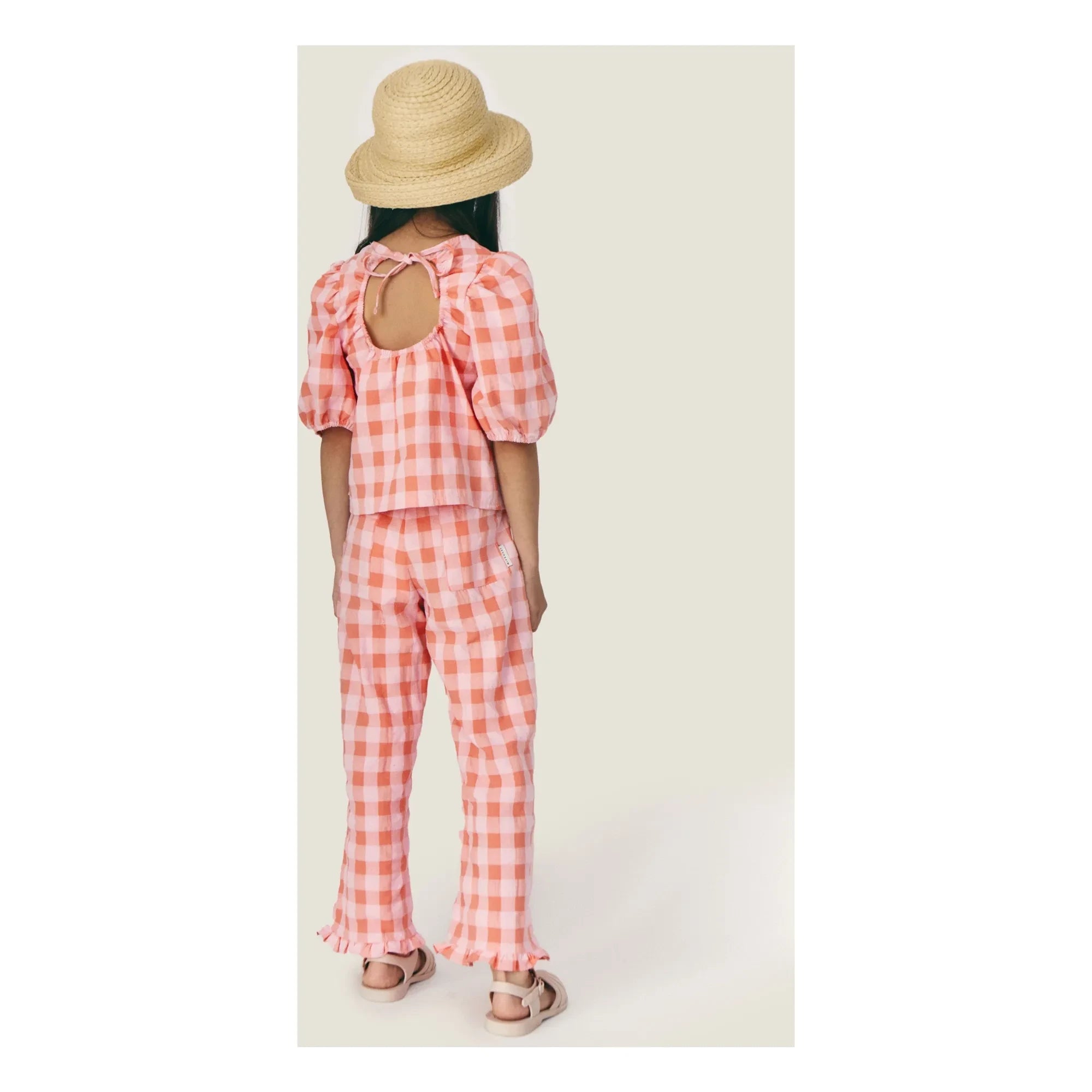 Mipounet - Mirelle Vichy Balloon Sleeve Blouse | Pink