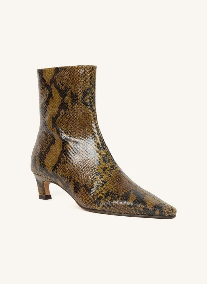 Bobbies - Lauren Python Leather Boots | Khaki